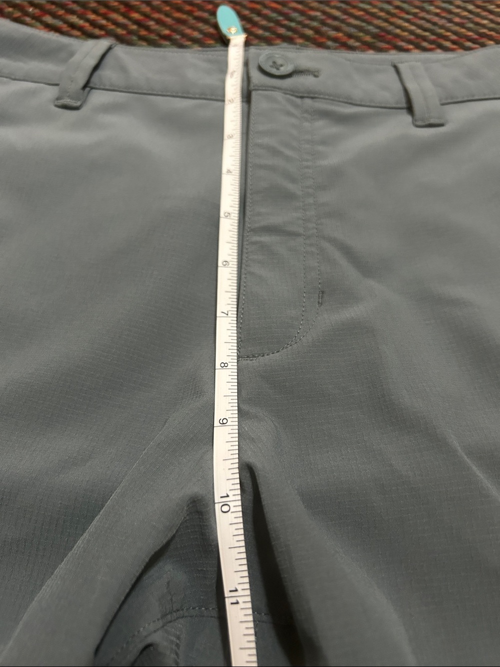 Eddie Bauer Ripstop Hiking Capri Pants Slate Gray Ruched Trail Tech Size 10 - Picture 7 of 10